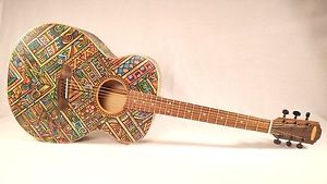 Blueberry New Handmade Grand Concert Guitar Hand Painted by John Lanthier