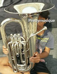 TUBA  EB FLAT LATEST IN CHROME POLISH + HARD CASE BOX + MOUTHPC +FREE SHIPPING