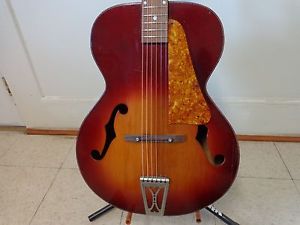 Custom Kay Archtop Guitar - Solid Spruce Top - New Frets - 1950's w Case