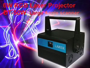 6000mW RGB Analog DMX ILDA stage DJ Laser stage lights  6W laser projector DT50W