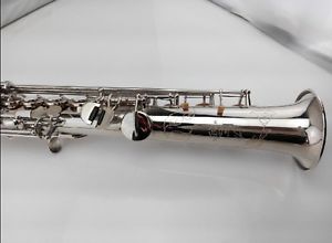 Professional Nickel-Plated Straight B Flat Brass Soprano Saxophone *