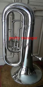 TUBA IN EB FLAT MADE OF PURE BRASS IN CHROME POLISH+ HARD CASE BOX +FREE SHIPPIN