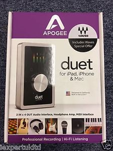 Apogee Duet 2 USB Audio Interface for iPad/iPhone/Mac MAC-IOS+Waves Plugins NEW
