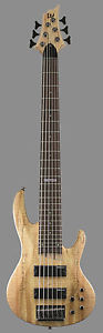 ESP LTD B-206SMNS Spalted Maple 6 String Bass Guitar, Natural Satin