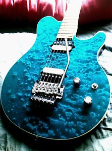 Ernie Ball Music Man Axis, Trans Blue Quilt Top Artist Endorsed Custom Features.