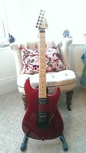 charvel san simas electric guitar floyd rose candy apple red metallic