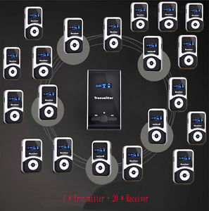 Wireless Tour Guide System wireless microphone Transmitter+Receiver+MIC+earphone