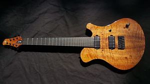 Mayones Legend 7 2017 True 5A grade Curly Koa, SS frets, 20" radius, BKP pickups