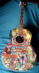 original Celebrity Classical Ovation guitar Janice Joplin Assemblage unique