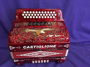 NEW CASTIGLIONE TEX MEX ACCORDION 2 KEYS  FBE/EAD (FA/MI).  or GCF/EAD.  (SOL/MI