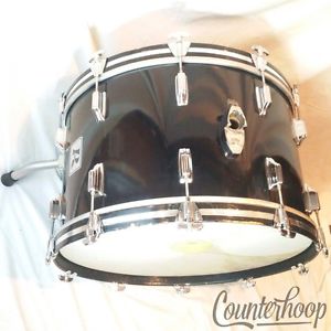 *Rogers 24x14"Bass Drum Piano Black 5ply Keller Maple Shell Big R 70s USA 10-Lug
