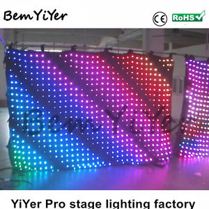 P9cm 2x3m led video curtain/screen SD/remote/dj booth/motion drape/wedding/shows