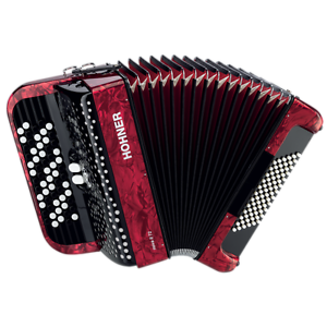Hohner Nova 11 72 Bass Red 5 Row C System Accordion with Bag