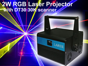 2000mW RGB ILDA DMX512 American Club DJ Party Laser stage lighting -DT30 scanner
