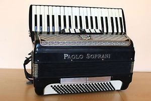 Accordion Paolo Soprani Vintage 120 Bass Black Fisarmonica Akkordeon + Case