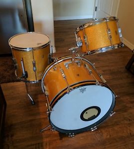 1966 Vintage Gold Sparkle Ludwig 3 piece kit