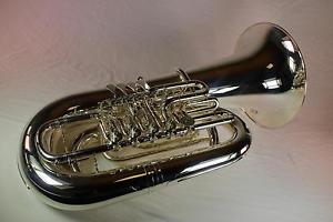 B&S 3098-S (PT-6) Professional CC 5 Valve 5/4 Tuba SILVER DISPLAY MODEL