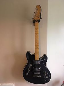 Fender Starcaster Black Electric Guitar with Hard Case