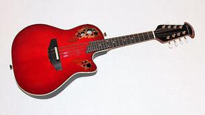 Ovation MM68AX  Red Acoustic-Electric Cutaway Mandolin w/ Case