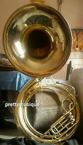 SOUSAPHONE BIG 25" BELL OF PURE BRASS IN GOLDN  + MOUTHPC + CASE BOX + ACCESSORY