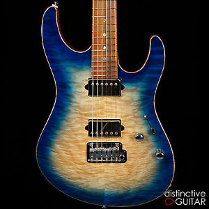 NEW SUHR CUSTOM MODERN GUITAR RARE ANGEL QUILT MAPLE TOP IN BLUE BURST FINISH