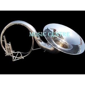 SOUSAPHONE 22"BELL PURE BRASS MADE IN CHROME POLISH+CASE+MOUTHPC+ FREE SHIPPING