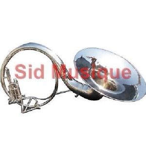 SOUSAPHONE HORN CHROME POLISH 22 INCHE VALVE PURE BRASS FREE CASE & MOUTHPIECE