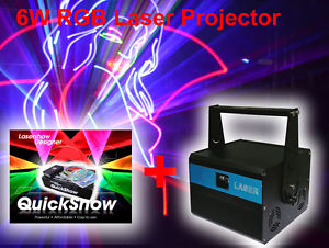 6000mW RGB Analog DMX ILDA stage DJ Laser lights 40K 6W & Pangolin Quickshow 3.0