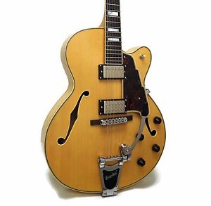 D'Angelico EX-175 Excel Series Hollowbody Electric Guitar w/ Case - Natural Tint