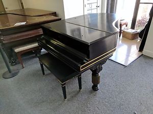Steinway A Grand Piano Satin Black Gold Trim Reduction!!!!