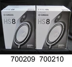 Yamaha Pair or HS8 Powered Studio 8" Monitor 120W Amplified Speaker