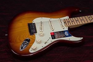 Fender American Elite Maple Stratocaster Electric Guitar Tobacco Sunburst New!