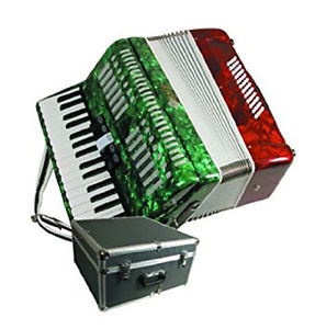 New Mirage Accordion T5005TC 34 Piano Keys in Marbleized Tri-Color Mexican Flag