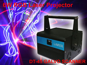 6000mW RGB Analog DMX ILDA stage DJ Laser stage lights  6W laser projector DT45