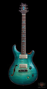 PRS Private Stock #5855 McCarty Semi-Hollow - Bahama Blue Glow Smoked Burst(930)