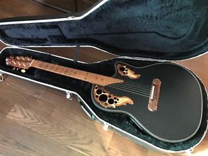 1994 Ovation Super Adamas 1587-5 Black Color Acoustic Guitar w/OHSC