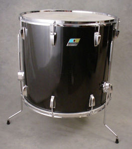 70's LUDWIG BLACK 20" FLOOR TOM DRUM, RARE, BEAUTIFUL CONDITION