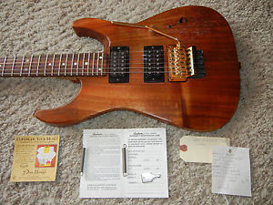 Charvel Guitar Koa Mid 1990 vintage PRISTINE. Gold Floyd Rose. HH pickups. 24 FR