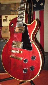 Vintage 1974 Gibson Les Paul Custom Electric Guitar Wine Red Gold Hardware OHSC