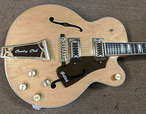 1978 Gretsch Country Club 7576 Hollow Body Guitar, Natural, OHSC, Filter’Tron