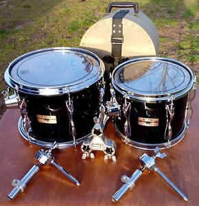 Vintage 1981 Yamaha 8x10 & 9x12 Recording Custom Tom case 2 tom arm 1 mount MINT