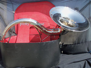 SOUSAPHONE 22"BELL OF PURE BRASS IN CHROME POLISH +CASE & MOUTHPC +FREE SHIPPING