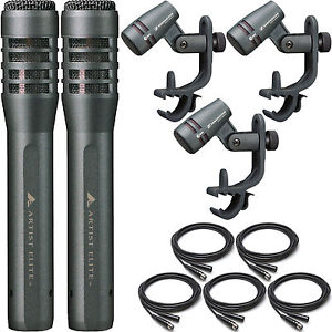 2x Audio Technica AE5100 Overhead with 3x Sennheiser e604P Tom Drum Microphones