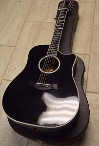 Taylor 610ce Dreadnought Acoustic-Electric Guitar - Black w/Hard Shell Case