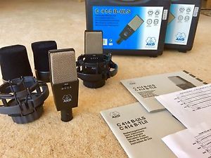 AKG C414 B-ULS matched pair, Complete With Accessories Case And Manual/Cert
