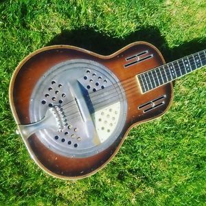 1930s ORIGINAL VINTAGE SCHIRESON BROTHERS HOLLYWOOD RESONATOR GUITAR FANCY