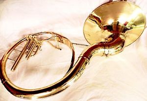 INDiAN HANDMADE BRASS FINISH 22"SOUSAPHONE BRASS MADE TUBA MOUTH PIECE WITH BAG