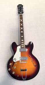 Left handed Epiphone Casino 2005 sunburst electric guitar & case