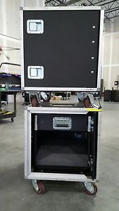Custom Olympic E2 Rack Road Case with Hideaway Door and Built in Drawer