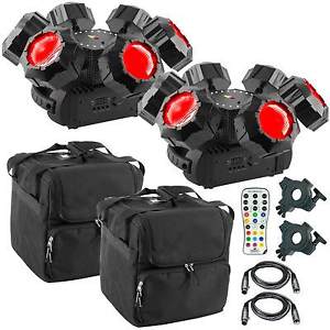 2 Chauvet DJ Helicopter Q6 Rotating Multi-Effect Light w Remote and Case Package